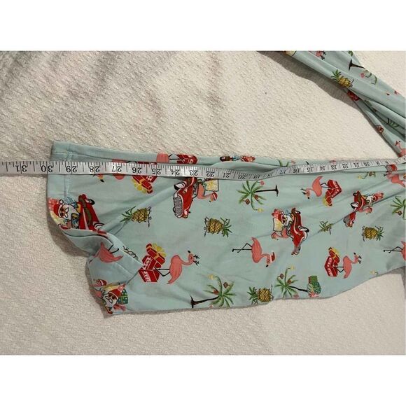 Pajamarama light blue flamingo pajama set “let’s jingle and flamingo” size L - Picture 9 of 13